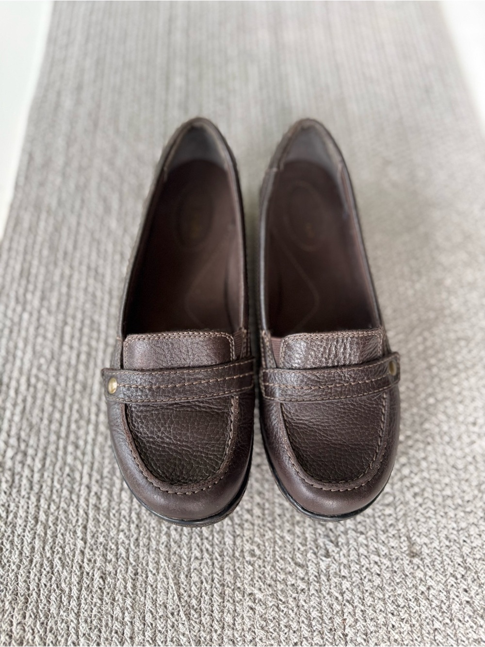 Clarks Dark Brown Leather Penny Loafers Sz 7.5